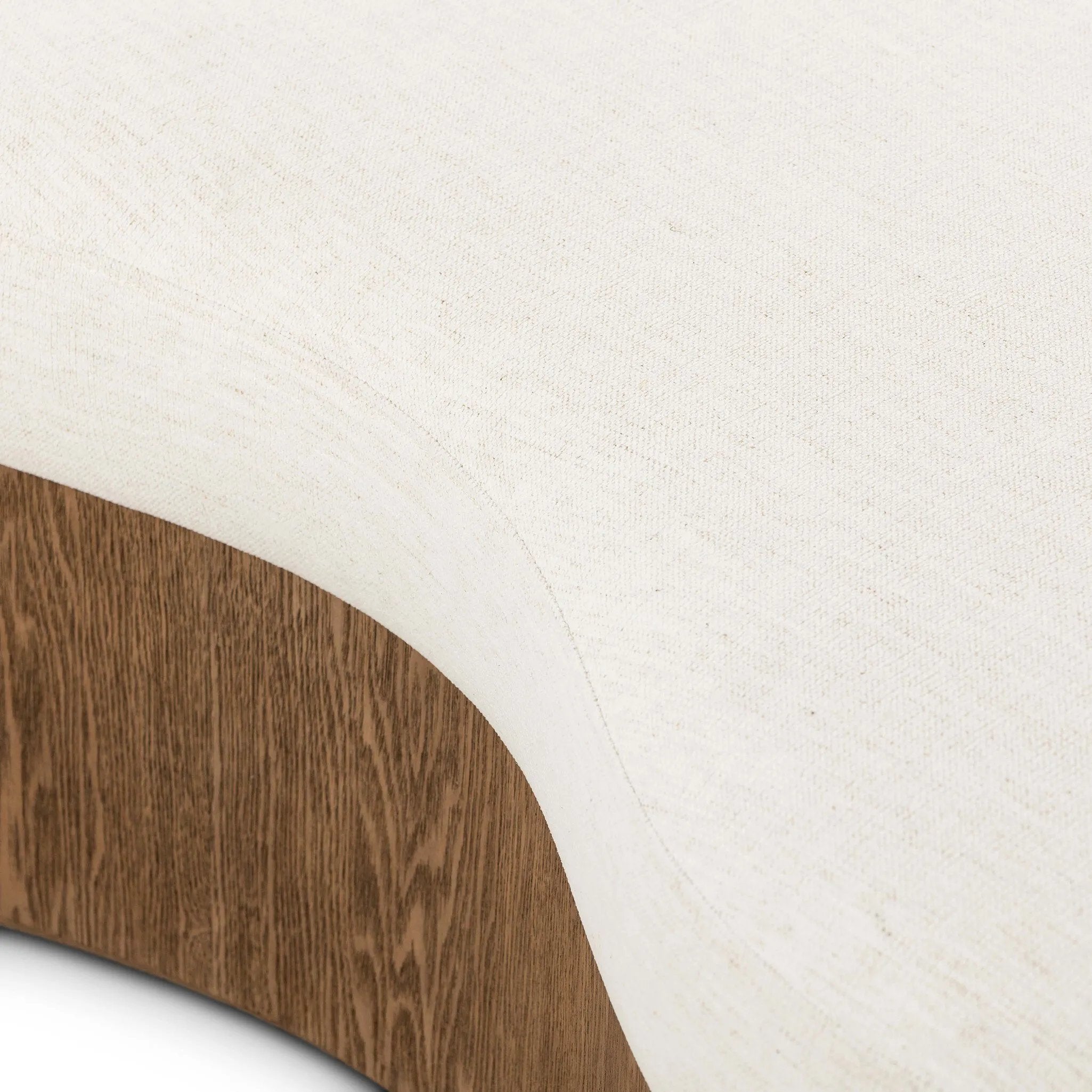 Elevate any room with a curvy statement bench. Made from a kidney-shaped base of toasted ash veneer and a soft, durable Crypton seat. Soft, easy to clean and free of PFAS, Crypton performance fabric is specially engineered for protection against stains, moisture and odor. Amethyst Home provides interior design, new home construction design consulting, vintage area rugs, and lighting in the Newport Beach metro area.