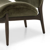 Featuring Celine Monte Olive Chair by Four Hands at Amethyst Home. This perfect accent chair, designed for unwinding. Upholstered in a velvety olive chenille made from recycled materials, with wide proportions and cozy curves and cushioning. Slim, tapered wooden legs balance the look.Overall Dimensions: 29.00"w x 33.50"d x 29.00"hWeight : 32.41 lbsMaterial. Amethyst Home provides interior design, new home construction design consulting, vintage area rugs, and lighting in the Scottsdale metro area.