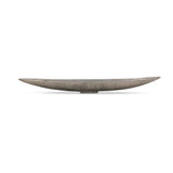 Statement-making centerpiece bowl featuring dramatic swooping lines, taking inspiration from Japanese fishing canoes. Cast in solid aluminum and supported by a single pedestal foot, giving the illusion that it's truly floating off the table.As lovers of clean design at Amethyst, we love the designer inspired Cerys Bowl - Raw Antique Nickel. Amethyst Home provides interior design, new home construction design consulting, vintage area rugs, and lighting in the Kansas City metro area.