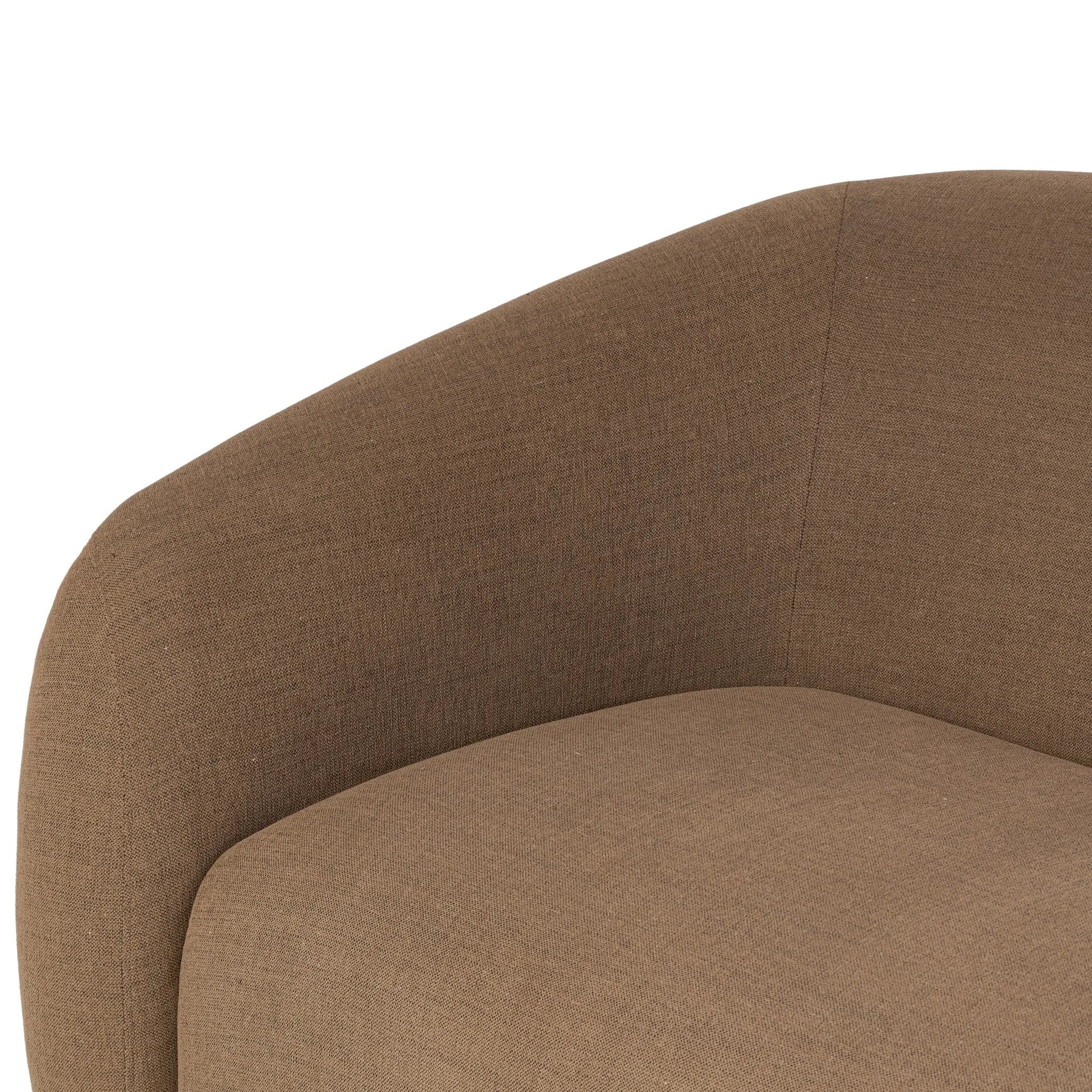 Featuring Channing Crypton Nomad Mushroom Sofa by Four Hands at Amethyst Home. Meet modern comfort. Clean curves, impeccable tailoring and a soft cushion, this sofa has an elevated, vintage European-inspired look. Upholstered in Crypton® performance fabric, specially engineered for protection against stains, moisture and odor.Overall Dimensions: 100.00"w x. Amethyst Home provides interior design, new home construction design consulting, vintage area rugs, and lighting in the Washington metro area.