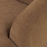 Featuring Channing Laughlin Ochre Chaise by Four Hands at Amethyst Home. Overall Dimensions: 53.25"w x 76.50"d x 30.75"hWeight : 153.22 lbsMaterials: 97% Polyester, 3% Flax/Linen, Solid Parawood. Amethyst Home provides interior design, new home construction design consulting, vintage area rugs, and lighting in the Los Angeles metro area.