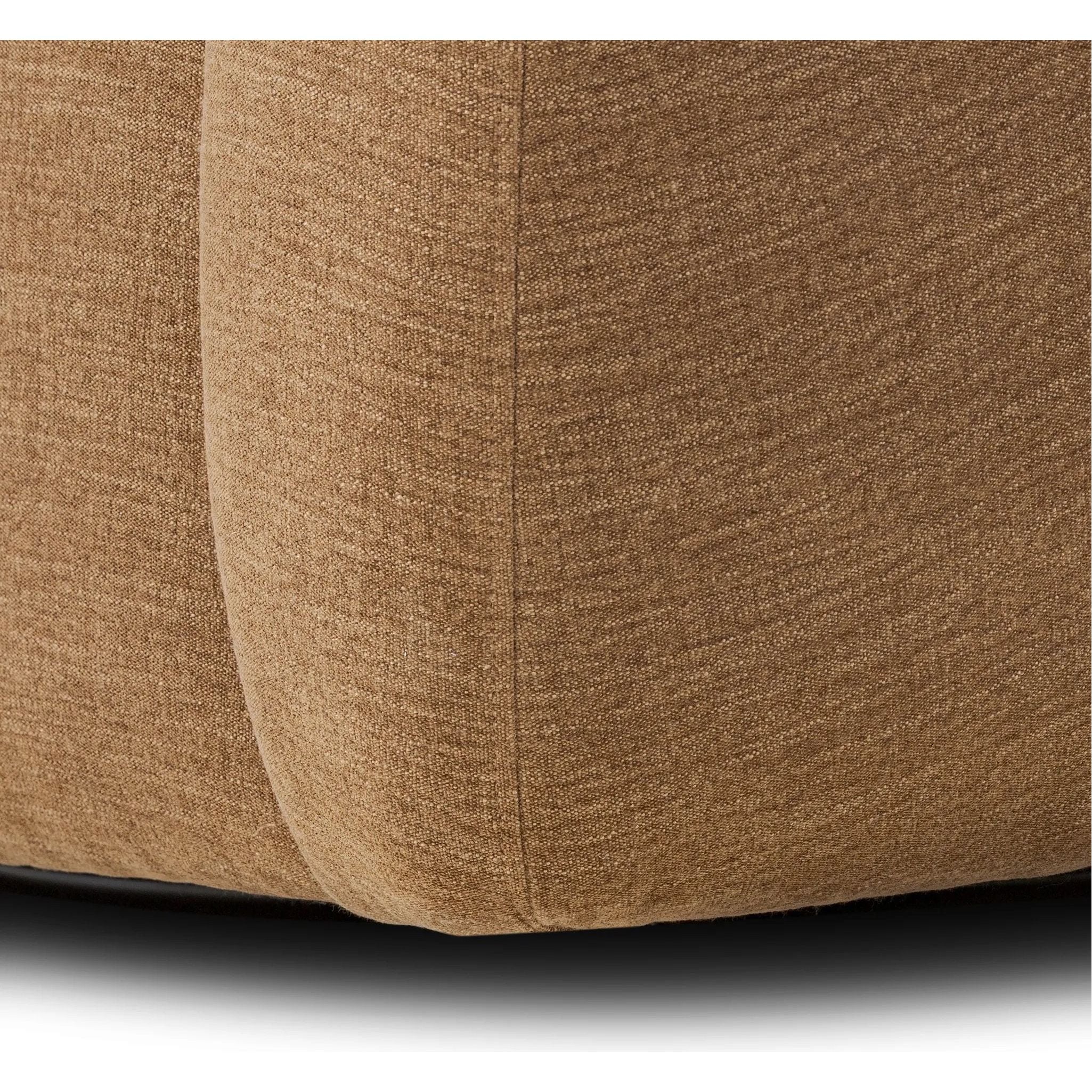 Featuring Channing Laughlin Ochre Swivel Chair by Four Hands at Amethyst Home. Overall Dimensions: 38.50"w x 41.25"d x 30.75"hWeight : 94.80 lbsMaterials: 97% Polyester, 3% Flax/Linen. Amethyst Home provides interior design, new home construction design consulting, vintage area rugs, and lighting in the Salt Lake City metro area.