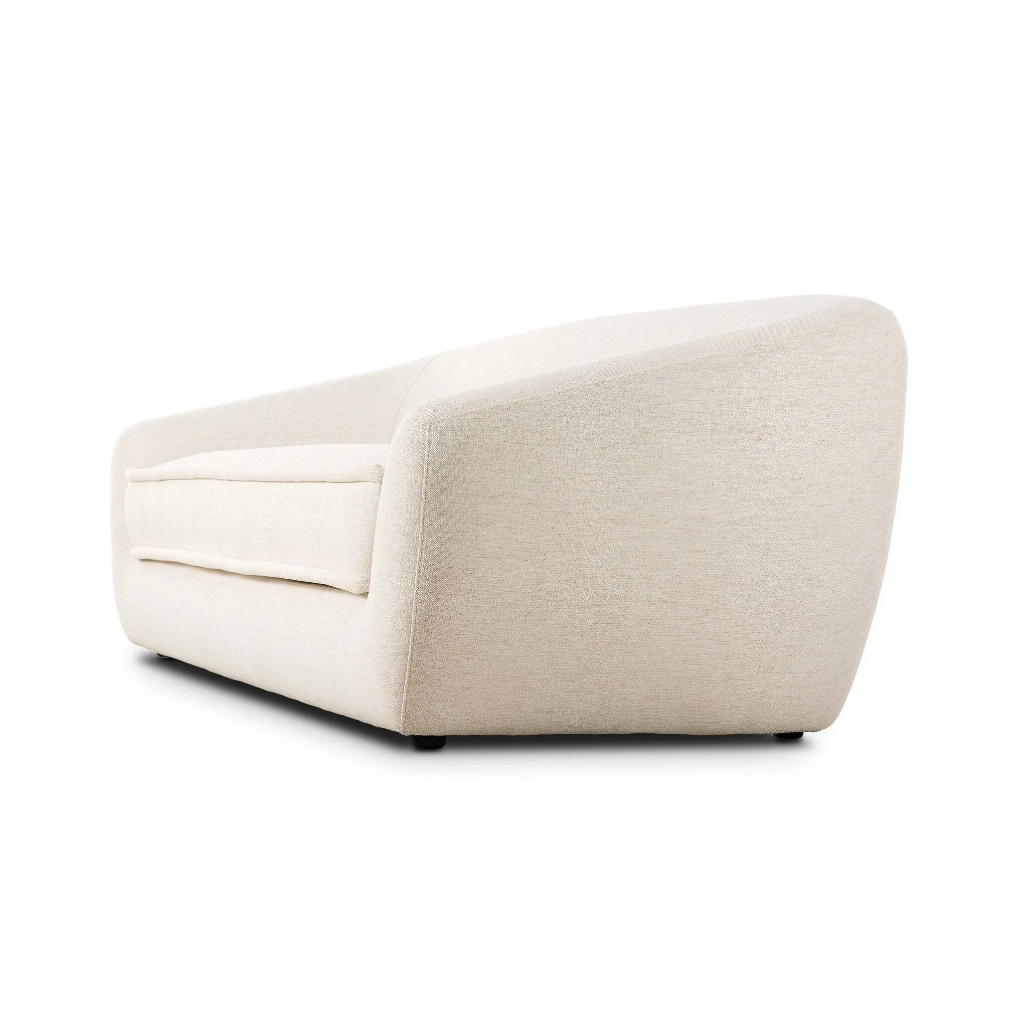 Inspired by French modernism, this dramatic sofa is defined by exaggerated curves, tapered arms and oversized welt detailing along the bench cushion for a tailored look. Soft, easy to clean and free of PFAS, Crypton® performance fabric is specially engineered for protection against stains, moisture and odor. Amethyst Home provides interior design, new home construction design consulting, vintage area rugs, and lighting in the Park City metro area.