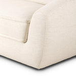Inspired by French modernism, this dramatic sofa is defined by exaggerated curves, tapered arms and oversized welt detailing along the bench cushion for a tailored look. Soft, easy to clean and free of PFAS, Crypton® performance fabric is specially engineered for protection against stains, moisture and odor. Amethyst Home provides interior design, new home construction design consulting, vintage area rugs, and lighting in the Scottsdale metro area.
