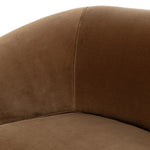 Inspired by French modernism, this dramatic sofa is defined by exaggerated curves, tapered arms and oversized welt detailing along the bench cushion for a tailored look. Performance fabrics are specially created to withstand spills, stains, high traffic and wear, ensuring long-term comfort and unmatched durability. Amethyst Home provides interior design, new home construction design consulting, vintage area rugs, and lighting in the Austin metro area.