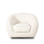 Inspired by French modernism with a nod to Jean Royere's design classic, the Polaire. Our take is defined by exaggerated curves, tapered arms and oversized welt detailing along the reversible seat cushion for a tailored look, finished with a 360-degree swivel. Amethyst Home provides interior design, new home construction design consulting, vintage area rugs, and lighting in the Washington metro area.