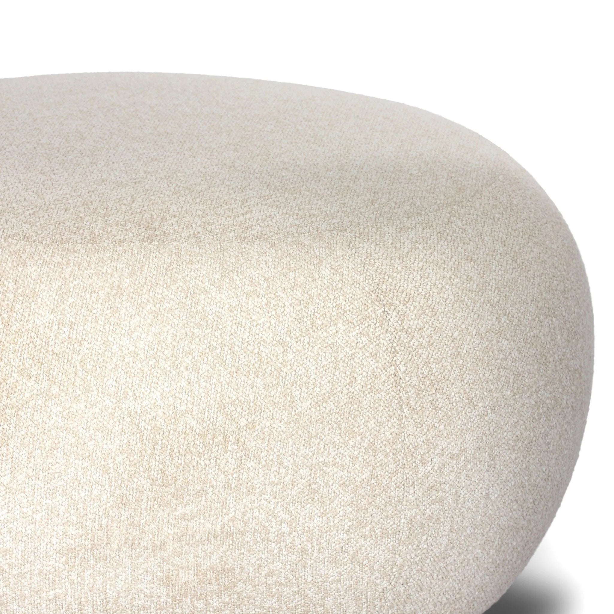 Simple, inflated shaping gets a textural upgrade on this outdoor ottoman, with boucle fabric all over on top of a pedestal base. Cover or store inside during inclement weather and when not in use.As lovers of clean aesthetics at Amethyst, we love the optimistic inspired Chip Outdoor Ottoman - Jasper Natural. Amethyst Home provides interior design, new home construction design consulting, vintage area rugs, and lighting in the Laguna Beach metro area.