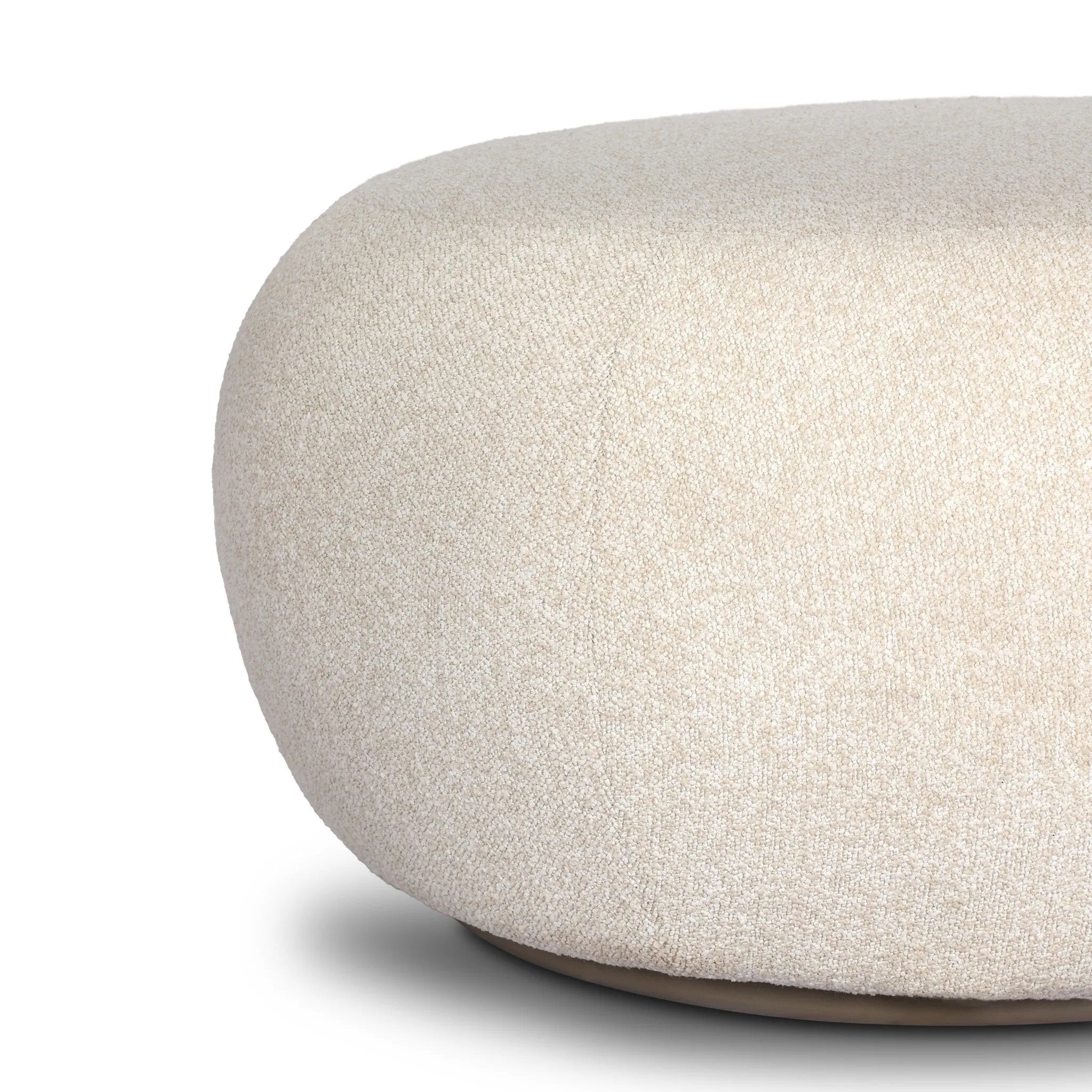 Simple, inflated shaping gets a textural upgrade on this outdoor ottoman, with boucle fabric all over on top of a pedestal base. Cover or store inside during inclement weather and when not in use.As lovers of clean aesthetics at Amethyst, we love the optimistic inspired Chip Outdoor Ottoman - Jasper Natural. Amethyst Home provides interior design, new home construction design consulting, vintage area rugs, and lighting in the Omaha metro area.
