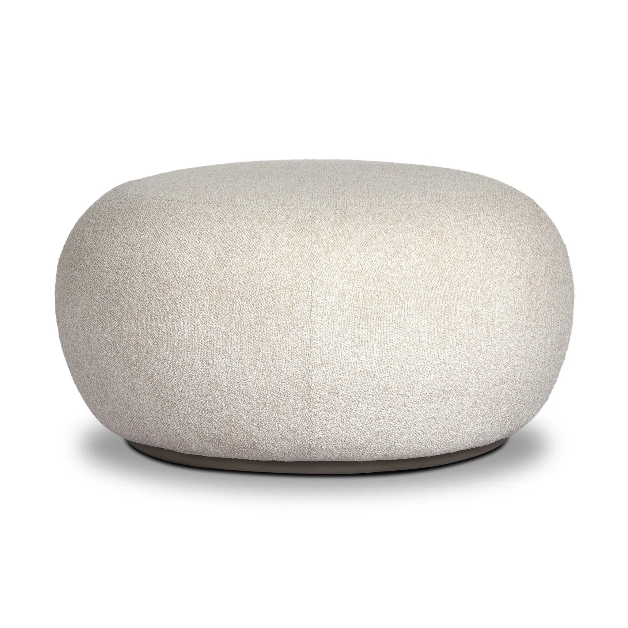 Simple, inflated shaping gets a textural upgrade on this outdoor ottoman, with boucle fabric all over on top of a pedestal base. Cover or store inside during inclement weather and when not in use.As lovers of clean aesthetics at Amethyst, we love the optimistic inspired Chip Outdoor Ottoman - Jasper Natural. Amethyst Home provides interior design, new home construction design consulting, vintage area rugs, and lighting in the Winter Garden metro area.