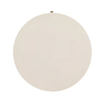 Wrapped in ivory painted linen, a rounded nightstand features a single drawer and tapered pedestal base, bringing crisp texture plus storage to the bedside Amethyst Home provides interior design, new home construction design consulting, vintage area rugs, and lighting in the Park City metro area.