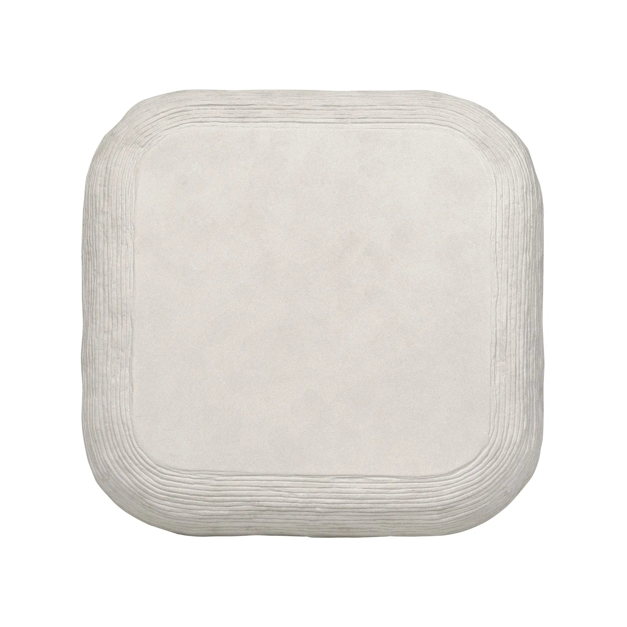 Featuring Cirri Smooth Lunar Concrete Coffee Table by Four Hands at Amethyst Home. Smooth concrete is etched with a linear pattern, bringing an organic look with texture to this block-style coffee table.Overall Dimensions: 31.50"w x 31.50"d x 15.75"hWeight : 112.43 lbsMaterials: Concrete Solid. Amethyst Home provides interior design, new home construction design consulting, vintage area rugs, and lighting in the Portland metro area.