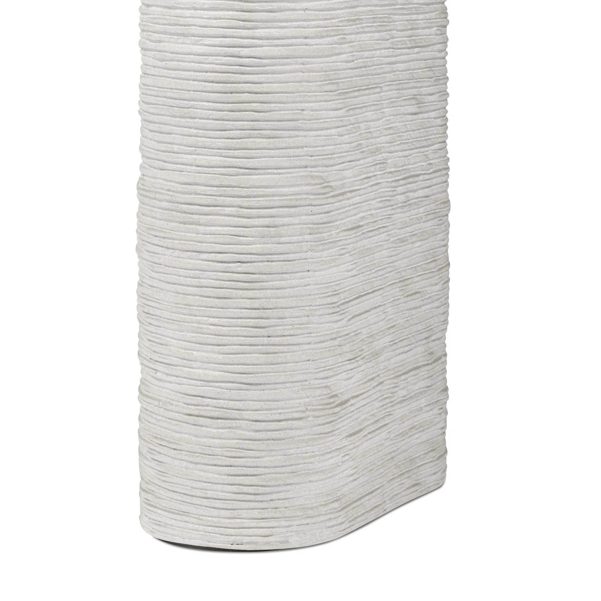 Featuring Cirri Smooth Lunar Concrete Console Table by Four Hands at Amethyst Home. Smooth concrete is etched with a linear pattern, bringing an organic look with texture to this unique console table.Overall Dimensions: 55.00"w x 15.75"d x 30.75"hWeight : 159.83 lbsMaterials: Concrete Solid. Amethyst Home provides interior design, new home construction design consulting, vintage area rugs, and lighting in the San Diego metro area.