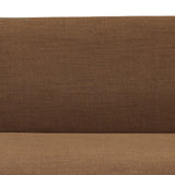 Dramatically shaped and tightly tailored, this rounded dining banquette features soft angles all around. Upholstered in a ver