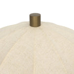 Sculpted Italian taupe marble forms the cylindrical base of this substantial-feeling lamp, topped with a flax-linen dome shade. Fixed with metal boning interior and a brass cylinder finial Amethyst Home provides interior design, new home construction design consulting, vintage area rugs, and lighting in the Houston metro area.