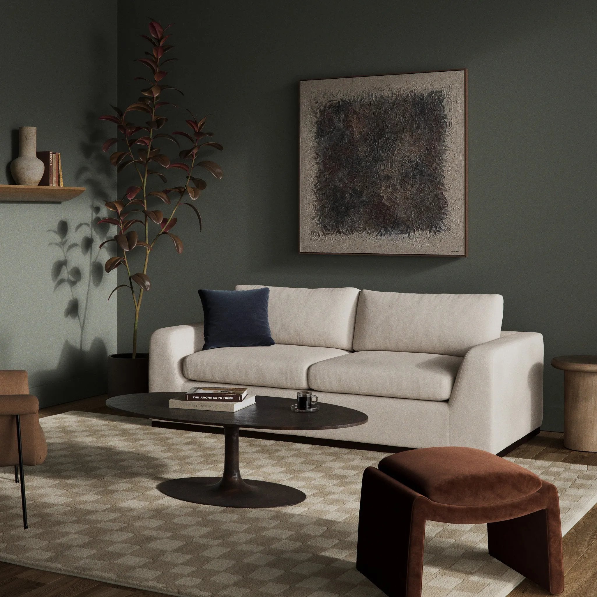 A simply styled sofa with a convenient queen-size pullout bed for guests. Upholstered in Crypton® performance fabric, specially engineered for protection against stains, moisture and odor. Due to the customized nature of made-to-order pieces, no cancellations or returns are accepted Amethyst Home provides interior design, new home construction design consulting, vintage area rugs, and lighting in the Austin metro area.