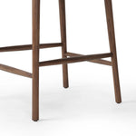 Featuring Colter Chaps Saddle Counter Stool by Four Hands at Amethyst Home. Made from solid ash with a vintage finish, this versatile counter stool pairs an airy back with tapered spindles, for a simple, inviting look. A fixed upholstered seat of top-grain leather adds a smart, comfortable touch.Overall Dimensions: 20.50"w x 22.75"d x 38.25"hWeight : 13.23 . Amethyst Home provides interior design, new home construction design consulting, vintage area rugs, and lighting in the Charlotte metro area.
