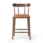 Featuring Colter Chaps Saddle Counter Stool by Four Hands at Amethyst Home. Made from solid ash with a vintage finish, this versatile counter stool pairs an airy back with tapered spindles, for a simple, inviting look. A fixed upholstered seat of top-grain leather adds a smart, comfortable touch.Overall Dimensions: 20.50"w x 22.75"d x 38.25"hWeight : 1. Amethyst Home provides interior design, new home construction design consulting, vintage area rugs, and lighting in the Salt Lake City metro area.