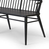 Featuring Connor Black Ash Bench by Four Hands at Amethyst Home. The classic Windsor, modernized. Dining bench of black-finished solid ash features a double-tiered back and finely sculpted frame.Overall Dimensions: 72.00"w x 24.75"d x 35.25"hWeight : 48.50 lbsMaterials: Solid Ash. Amethyst Home provides interior design, new home construction design consulting, vintage area rugs, and lighting in the Boston metro area.