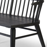 Featuring Connor Black Ash Bench by Four Hands at Amethyst Home. The classic Windsor, modernized. Dining bench of black-finished solid ash features a double-tiered back and finely sculpted frame.Overall Dimensions: 72.00"w x 24.75"d x 35.25"hWeight : 48.50 lbsMaterials: Solid Ash. Amethyst Home provides interior design, new home construction design consulting, vintage area rugs, and lighting in the Des Moines metro area.