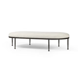 Featuring Corinne Crete Pebble Cocktail Ottoman by Four Hands at Amethyst Home. Place this round ottoman just about anywhere for a subtle retro vibe. Upholstered in a faux Mongolian shearling with a high pile fur. Parawood legs are wirebrushed for a warm, vintage feel.Overall Dimensions: 65.00"w x 35.00"d x 16.00"hWeight : 70.55 lbsMaterials: 100% Harmol. Amethyst Home provides interior design, new home construction design consulting, vintage area rugs, and lighting in the Laguna Beach metro area.