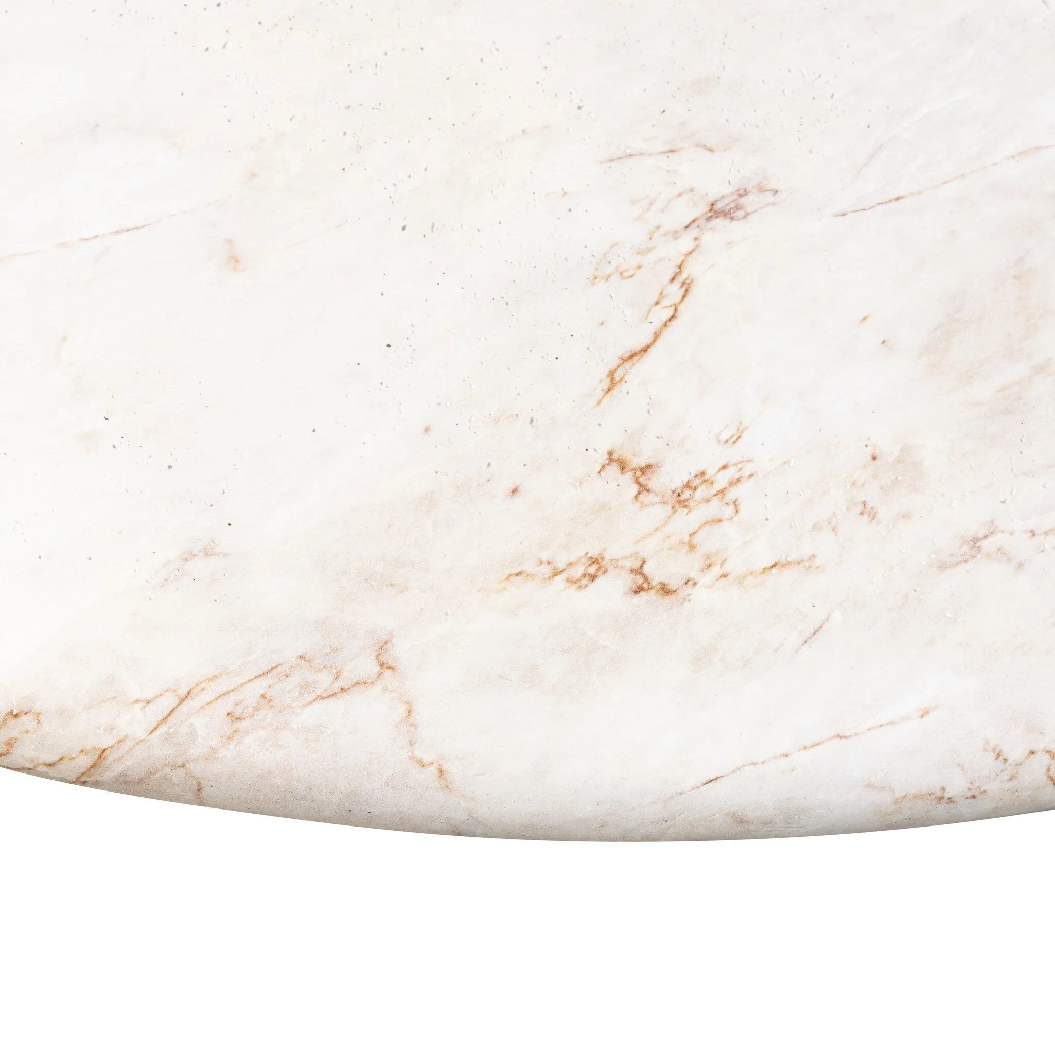 Soft curves define this classic pedestal-style outdoor coffee table. Cast concrete is finished with a natural water transfer finish meant to mimic natural veined marble. Cover or store inside during inclement weather and when not in use. Amethyst Home provides interior design, new home construction design consulting, vintage area rugs, and lighting in the Houston metro area.