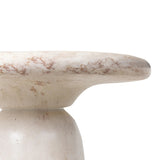 Soft curves define this classic pedestal-style outdoor end table. Cast concrete is finished with a natural water transfer finish meant to mimic natural veined marble. Cover or store inside during inclement weather and when not in use. Amethyst Home provides interior design, new home construction design consulting, vintage area rugs, and lighting in the Monterey metro area.