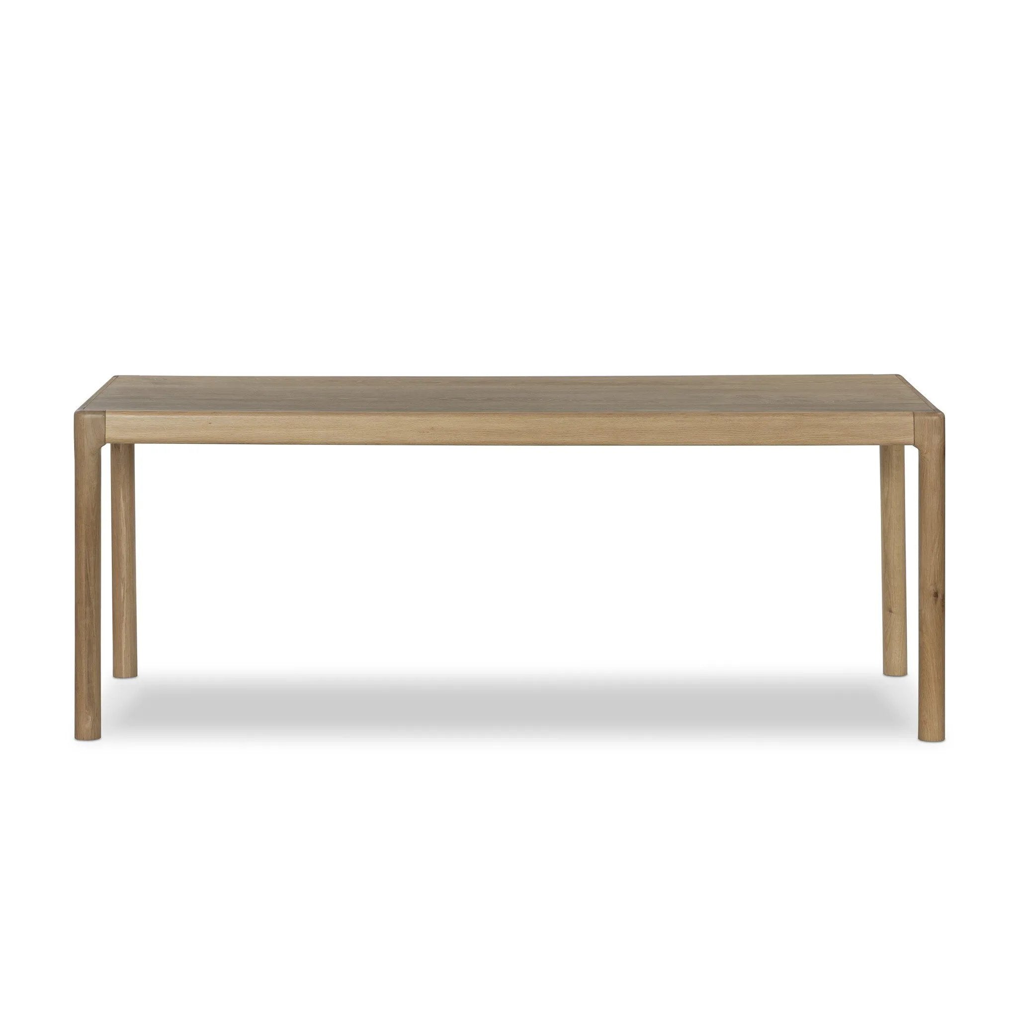 Center your dining space in beautiful simplicity. Crafted of light natural oak, with a clean, classic Parsons silhouette. Versatile scale suits a range of spaces.As lovers of modern style at Amethyst, we love the optimistic inspired Cosgrove Dining Table - Light Natural Oak Veneer. Amethyst Home provides interior design, new home construction design consulting, vintage area rugs, and lighting in the San Diego metro area.