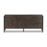 Sleek and versatile, this rich brown oak media console features soft corners and edges, two exterior doors and an open center compartment for storage and display. Rear cutouts for cord management.As enthusiasts of luxe style at Amethyst, we love the designer inspired Cosgrove Media Console - Espresso Oak Veneer. Amethyst Home provides interior design, new home construction design consulting, vintage area rugs, and lighting in the Scottsdale metro area.