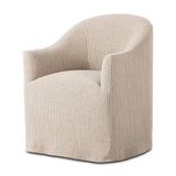 Featuring Cove Laine Navy Dining Chair With Casters by Four Hands at Amethyst Home. A polished form with curved lines and upholstered in a flax/linen blend, this chair brings quiet sophistication to the dining room. Functional casters allow easy movement. This item has limited online distribution and may not be sold on websites without prior approval.Over. Amethyst Home provides interior design, new home construction design consulting, vintage area rugs, and lighting in the Kansas City metro area.