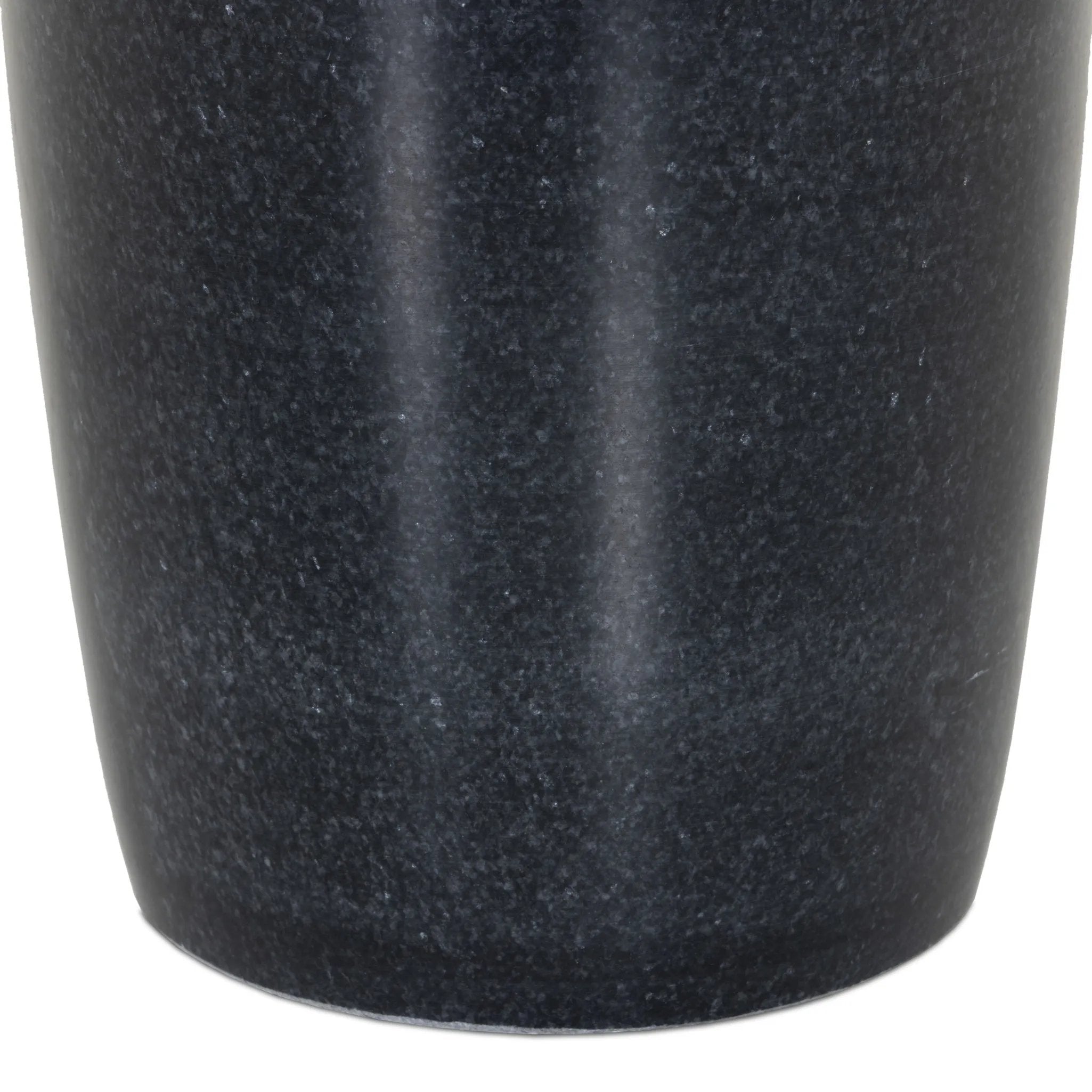 Simply sophisticated. Finished in a polished black, a solid turned marble base supports a tray-style tabletop of hammered grey aluminum, spurring a luxe look with natural movement Amethyst Home provides interior design, new home construction design consulting, vintage area rugs, and lighting in the Laguna Beach metro area.