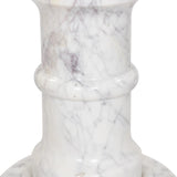 Featuring Cyprus Veined White Marble Solid End Table by Four Hands at Amethyst Home. A white marble pedestal features soft curves and stepped details, inspired by classic column design. Polished to a lustrous sheen, natural veining adds depth to this versatile, timeless piece.Overall Dimensions: 12.00"w x 12.00"d x 16.75"hWeight : 71.61 lbsMaterials : Solid. Amethyst Home provides interior design, new home construction design consulting, vintage area rugs, and lighting in the Nashville metro area.