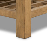 A light, clean storage look inspired by Japanese tea houses. Crafted of aged natural oak with cross lap joinery, lower shelving brings even more storage to the whole piece Amethyst Home provides interior design, new home construction design consulting, vintage area rugs, and lighting in the Alpharetta metro area.