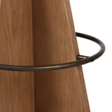 Featuring Damon Durham Cream Swivel Bar + Counter Stool by Four Hands at Amethyst Home. A gorgeous silhouette -- the Damon stool is an Amethyst fave.
Large angular panels merge to form a geometrically inspired base in this modern counter stool. The circle metal ring around the base serves as a footrest, while the round upholstered cushion provides comfortable s. Amethyst Home provides interior design, new home construction design consulting, vintage area rugs, and lighting in the Miami metro area.