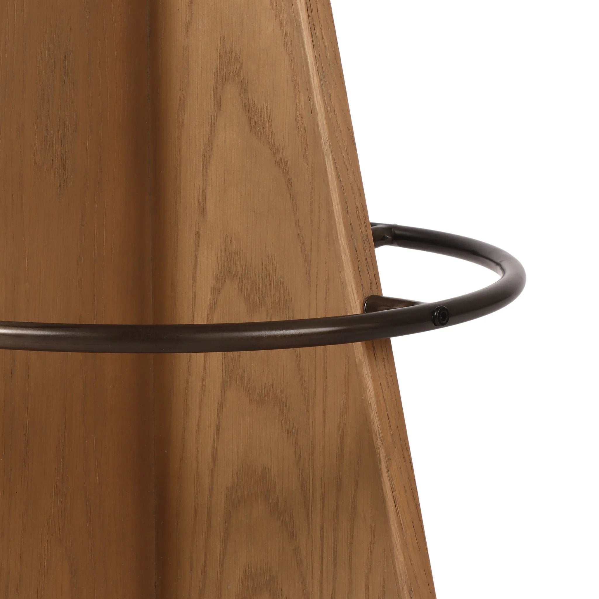 Featuring Damon Durham Cream Swivel Bar + Counter Stool by Four Hands at Amethyst Home. A gorgeous silhouette -- the Damon stool is an Amethyst fave.
Large angular panels merge to form a geometrically inspired base in this modern counter stool. The circle metal ring around the base serves as a footrest, while the round upholstered cushion provides comf. Amethyst Home provides interior design, new home construction design consulting, vintage area rugs, and lighting in the Salt Lake City metro area.