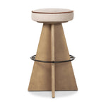 Featuring Damon Harbor Sand Swivel Bar + Counter Stool by Four Hands at Amethyst Home. BarOverall Dimensions: 19.50"w x 19.50"d x 31.00"hWeight: 26.46 lbsCounterOverall Dimensions: 17.50"w x 17.50"d x 27.25"hWeight: 23.81 lbsMaterials: 60% Polyester, 40% Viscose (Rayon), Solid Oak, Iron. Amethyst Home provides interior design, new home construction design consulting, vintage area rugs, and lighting in the Boston metro area.