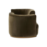 Featuring Deandra Surrey Olive Tete A Tete Chaise by Four Hands at Amethyst Home. Modern European inspiration and plush curves come head to head in this stylish chaise. Upholstered in a soft cotton/poly blend fabric that feels both casual and elevated. A base of Rosa Morada wood grounds the entire piece.Overall Dimensions: 90.50"w x 38.00"d x 29.00"hWei. Amethyst Home provides interior design, new home construction design consulting, vintage area rugs, and lighting in the Newport Beach metro area.