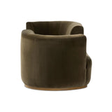 Featuring Deandra Surrey Olive Tete A Tete Chaise by Four Hands at Amethyst Home. Modern European inspiration and plush curves come head to head in this stylish chaise. Upholstered in a soft cotton/poly blend fabric that feels both casual and elevated. A base of Rosa Morada wood grounds the entire piece.Overall Dimensions: 90.50"w x 38.00"d x 29.00"hWei. Amethyst Home provides interior design, new home construction design consulting, vintage area rugs, and lighting in the Newport Beach metro area.