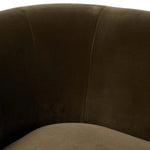 Featuring Deandra Surrey Olive Tete A Tete Chaise by Four Hands at Amethyst Home. Modern European inspiration and plush curves come head to head in this stylish chaise. Upholstered in a soft cotton/poly blend fabric that feels both casual and elevated. A base of Rosa Morada wood grounds the entire piece.Overall Dimensions: 90.50"w x 38.00"d x 29.00"hWeight . Amethyst Home provides interior design, new home construction design consulting, vintage area rugs, and lighting in the San Diego metro area.