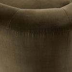 Featuring Deandra Surrey Olive Tete A Tete Chaise by Four Hands at Amethyst Home. Modern European inspiration and plush curves come head to head in this stylish chaise. Upholstered in a soft cotton/poly blend fabric that feels both casual and elevated. A base of Rosa Morada wood grounds the entire piece.Overall Dimensions: 90.50"w x 38.00"d x 29.00"hWei. Amethyst Home provides interior design, new home construction design consulting, vintage area rugs, and lighting in the Winter Garden metro area.