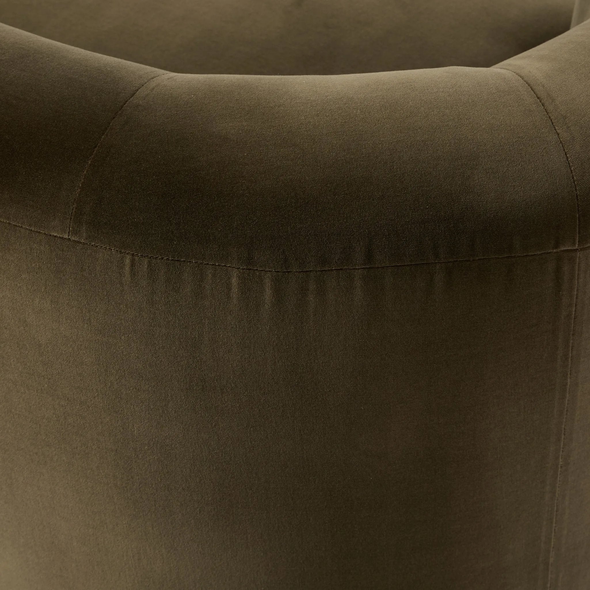 Featuring Deandra Surrey Olive Tete A Tete Chaise by Four Hands at Amethyst Home. Modern European inspiration and plush curves come head to head in this stylish chaise. Upholstered in a soft cotton/poly blend fabric that feels both casual and elevated. A base of Rosa Morada wood grounds the entire piece.Overall Dimensions: 90.50"w x 38.00"d x 29.00"hWei. Amethyst Home provides interior design, new home construction design consulting, vintage area rugs, and lighting in the Winter Garden metro area.