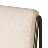 European inspiration gives streamlined character to this high-back metal-framed stool. Slim, bent metal detail and tapered feet add interesting elements. Supported with upholstered seating in snow-white Crypton® performance fabric. Crypton® performance fabric is specially engineered for protection against stains, moisture and odor Amethyst Home provides interior design, new home construction design consulting, vintage area rugs, and lighting in the Portland metro area.