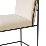 European inspiration gives streamlined character to this high-back metal-framed stool. Slim, bent metal detail and tapered feet add interesting elements. Supported with upholstered seating in snow-white Crypton® performance fabric. Crypton® performance fabric is specially engineered for protection against stains, moisture and odor Amethyst Home provides interior design, new home construction design consulting, vintage area rugs, and lighting in the Scottsdale metro area.