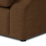 Bench-style seating with a modern, cutout effect creates a striking look. Designed with S-spring construction and a thick bench cushion for laid-back comfort supported by a solid pine frame. Upholstered in textural Crypton® performance fabric that's specially engineered for protection against stains, moisture and odor Amethyst Home provides interior design, new home construction design consulting, vintage area rugs, and lighting in the Calabasas metro area.