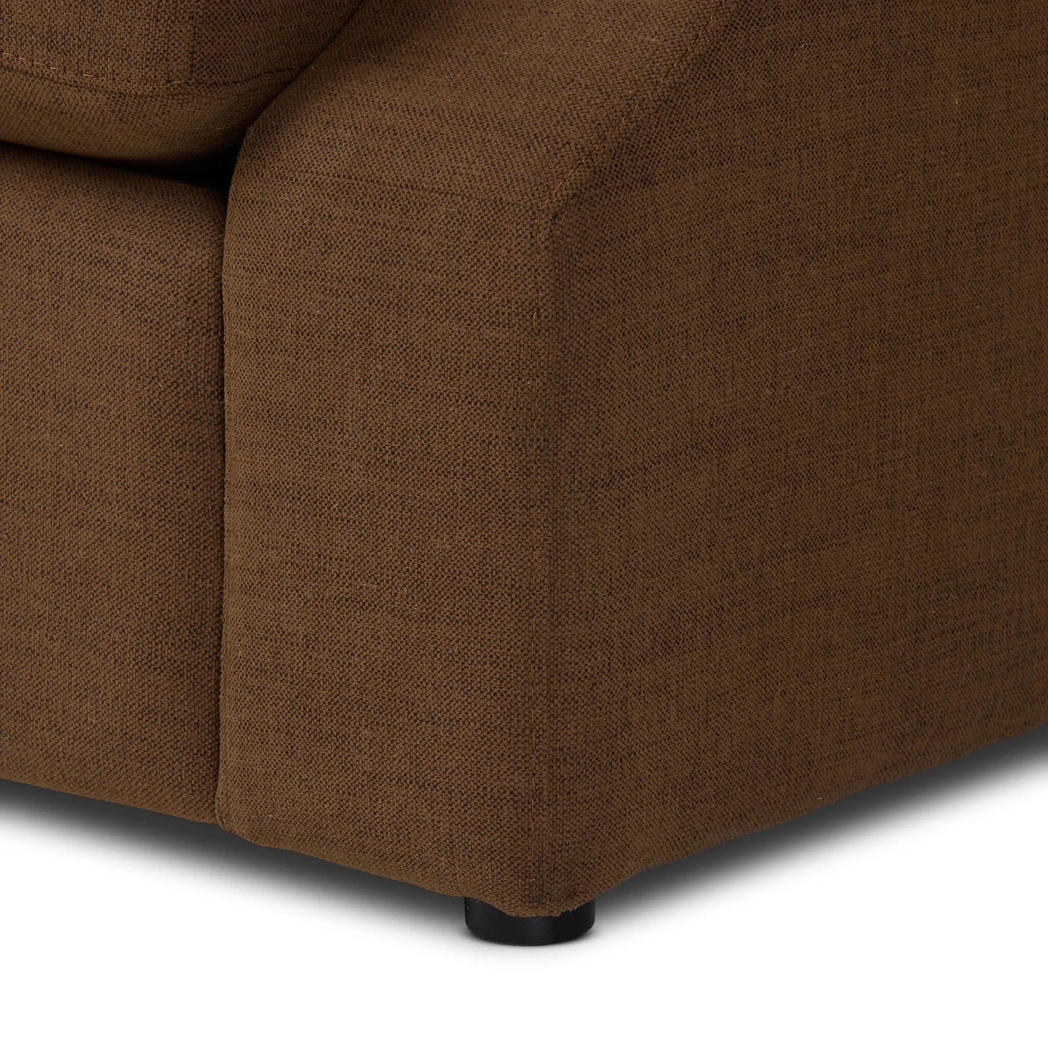 Bench-style seating with a modern, cutout effect creates a striking look. Designed with S-spring construction and a thick bench cushion for laid-back comfort supported by a solid pine frame. Upholstered in textural Crypton® performance fabric that's specially engineered for protection against stains, moisture and odor Amethyst Home provides interior design, new home construction design consulting, vintage area rugs, and lighting in the Calabasas metro area.