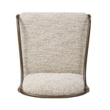 A tribute to traditional artistry and found pieces, this bar stool fluidly combines ash and burnished brass to frame a comfortable S-spring seat. Finished in heavy boucle-like upholstery that features a subtle linear pattern for added depth — creating a luxe, inviting feel. A design collaboration by Amber Lewis and Four Hands. Amethyst Home provides interior design, new home construction design consulting, vintage area rugs, and lighting in the Houston metro area.