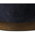 Featuring Dottie Monte Navy Swivel Chair by Four Hands at Amethyst Home. The continuous form of this swivel chair creates a sleek look that elevates everyday seating. Upholstered in navy wool blend, its sleek design is complemented by a 360-degree swivel and pedestal base of solid parawood for a mixed media moment. Overall Dimensions: 29.00"w x 33.75"d x 27.2. Amethyst Home provides interior design, new home construction design consulting, vintage area rugs, and lighting in the Houston metro area.