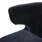 Featuring Dottie Monte Navy Swivel Chair by Four Hands at Amethyst Home. The continuous form of this swivel chair creates a sleek look that elevates everyday seating. Upholstered in navy wool blend, its sleek design is complemented by a 360-degree swivel and pedestal base of solid parawood for a mixed media moment. Overall Dimensions: 29.00"w x 33.75"d x 27.25". Amethyst Home provides interior design, new home construction design consulting, vintage area rugs, and lighting in the Miami metro area.
