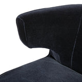 Featuring Dottie Monte Navy Swivel Chair by Four Hands at Amethyst Home. The continuous form of this swivel chair creates a sleek look that elevates everyday seating. Upholstered in navy wool blend, its sleek design is complemented by a 360-degree swivel and pedestal base of solid parawood for a mixed media moment. Overall Dimensions: 29.00"w x 33.75"d x 27.25". Amethyst Home provides interior design, new home construction design consulting, vintage area rugs, and lighting in the Miami metro area.