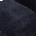 Featuring Dottie Monte Navy Swivel Chair by Four Hands at Amethyst Home. The continuous form of this swivel chair creates a sleek look that elevates everyday seating. Upholstered in navy wool blend, its sleek design is complemented by a 360-degree swivel and pedestal base of solid parawood for a mixed media moment. Overall Dimensions: 29.00"w x 33.75"d . Amethyst Home provides interior design, new home construction design consulting, vintage area rugs, and lighting in the Newport Beach metro area.