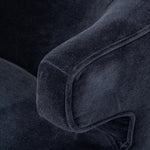 Featuring Dottie Monte Navy Swivel Chair by Four Hands at Amethyst Home. The continuous form of this swivel chair creates a sleek look that elevates everyday seating. Upholstered in navy wool blend, its sleek design is complemented by a 360-degree swivel and pedestal base of solid parawood for a mixed media moment. Overall Dimensions: 29.00"w x 33.75"d. Amethyst Home provides interior design, new home construction design consulting, vintage area rugs, and lighting in the Salt Lake City metro area.